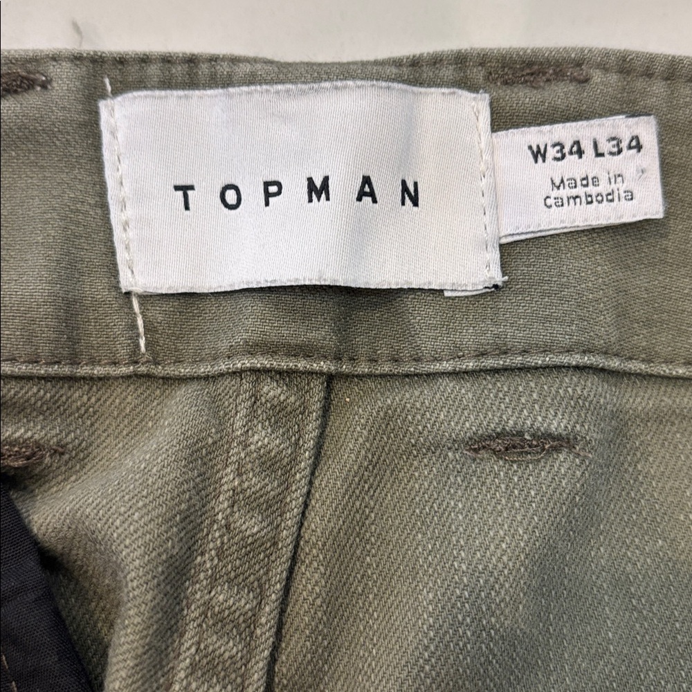 Topman Khaki Cargo Pants for Men w34 - Picture 2 of 10